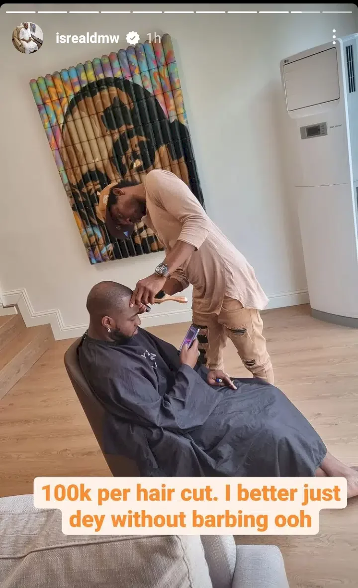 Israel DMW reveals how much Davido spends on haircut