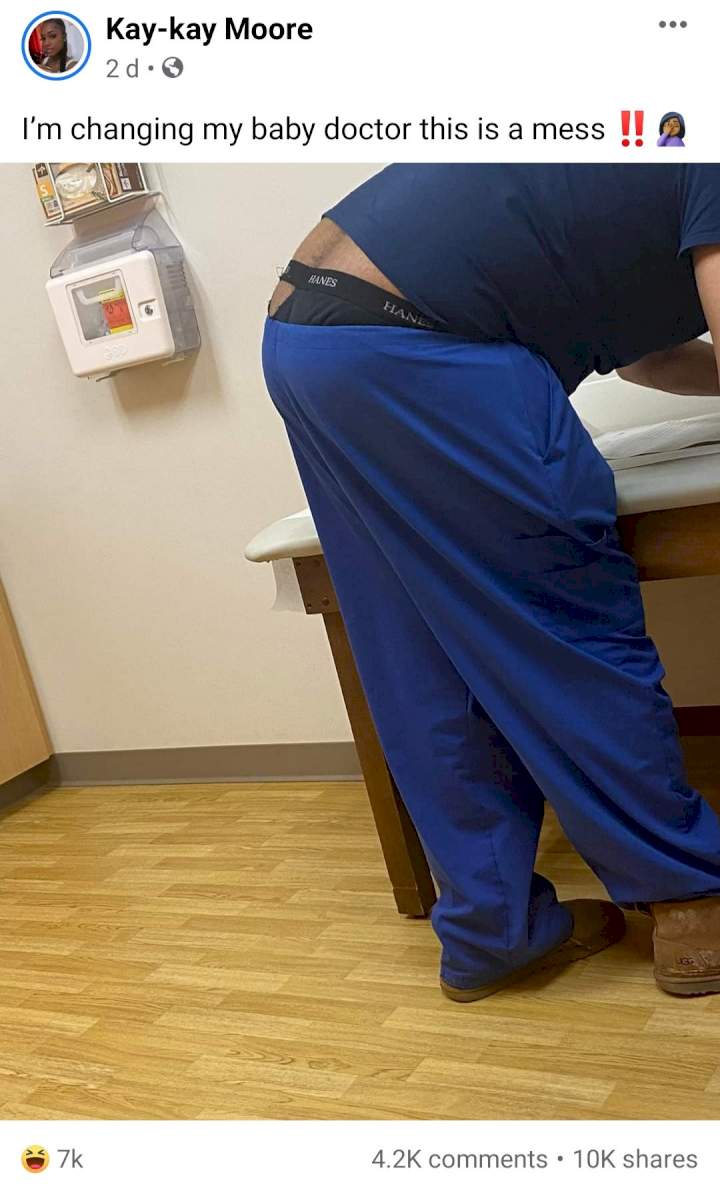Woman risks being banned from hospital after sharing photo of a doctor's torn underwear