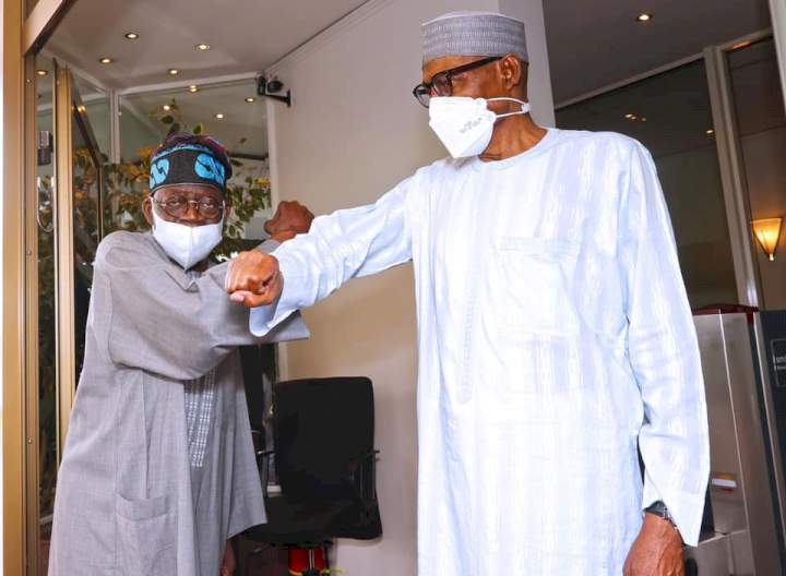 "He is an exceptional leader" - Tinubu visits Aso Rock, hails President Buhari