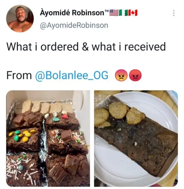 Disappointed man shares photos of snacks he ordered and what he received