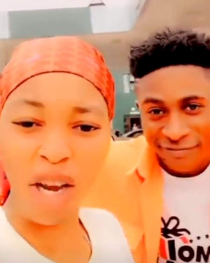 Lady expresses gratitude to government after discovering her better half at a filling station (Video)