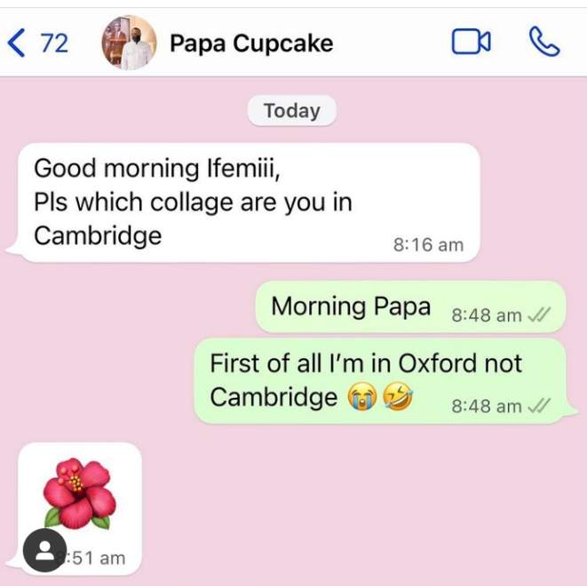 Leaked conversation between Femi Otedola and daughter, DJ Cuppy sparks reactions