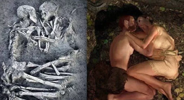 The sad tale of the skeletal lovers who died in each other's arms