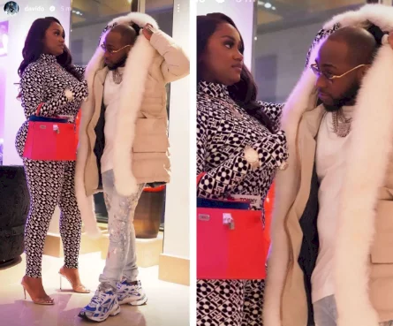 "The one in my heart"- Davido writes as he shares lovely photo of himself and Chioma in London
