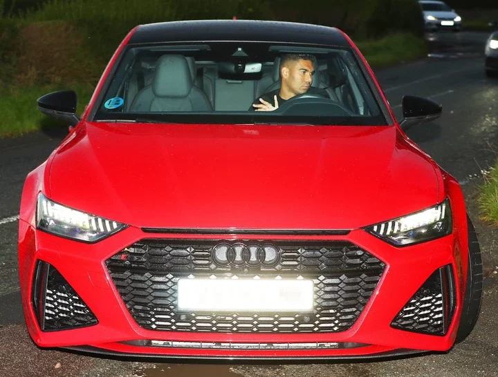 Casemiro rocked up in a red Audi