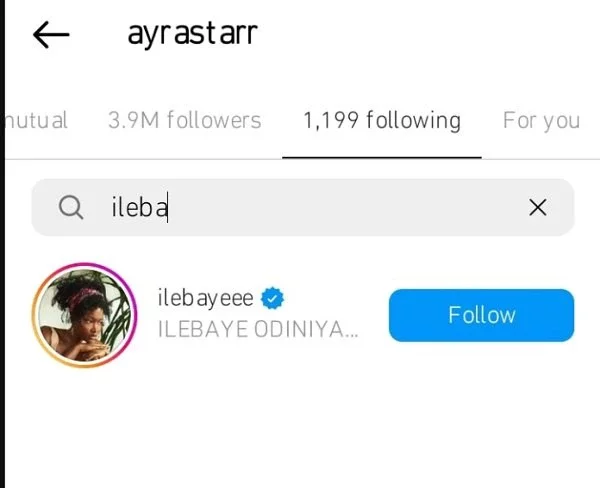 'Era of baddies' - Netizens react as Ayra Starr follows Ilebaye on Instagram