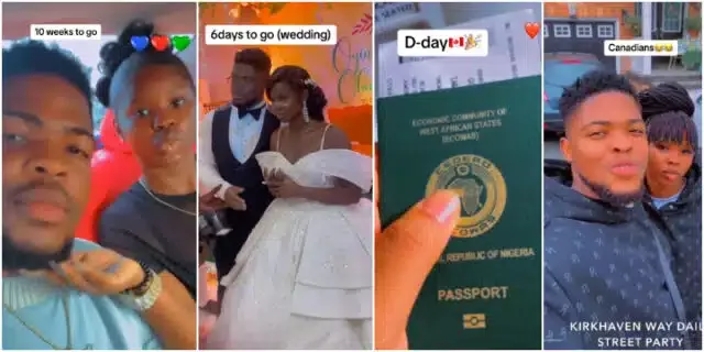 Young couple over the moon as they get married, move to Canada in just 3 months, shares every part of their journey (Video)