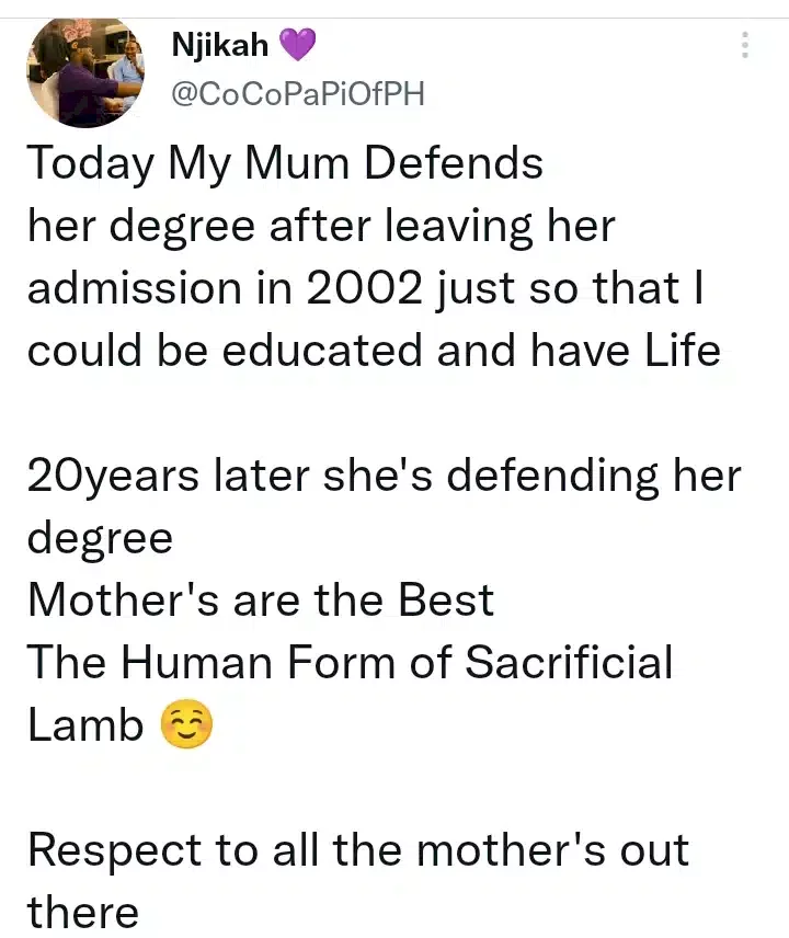 'Mothers are the best' - Man celebrates mom as she graduates from University 20 years after she dropped out to care for him