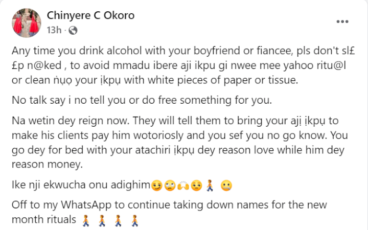 You might be used for yahoo rituals - Spiritualist warns women against sleeping naked at their lover's house