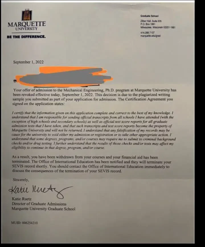 'Him village people don work overtime' - Reactions as abroad university withdraws students PhD scholarship over plagiarism