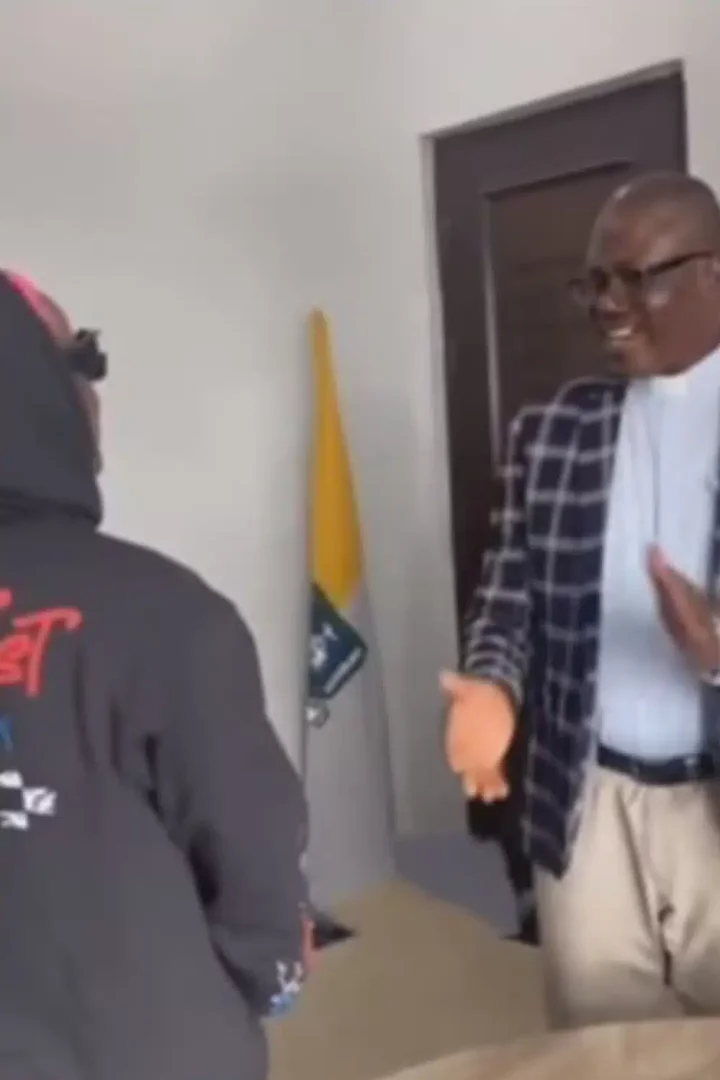 'I can't believe you're a small boy' - Bingham University VC expresses shock as he meets Ruger (Video)