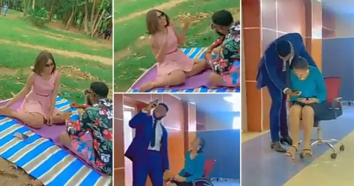 "It's well bro" - Fan consoles Somadina Adinma as he shares 'behind the scenes' with Regina Daniels, he reacts