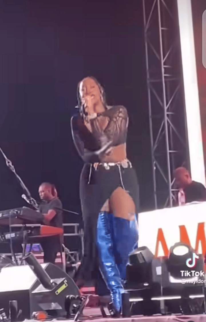 'Her backside too set' - Fans gush over Tems' body as she rolls her waist on stage (Video)