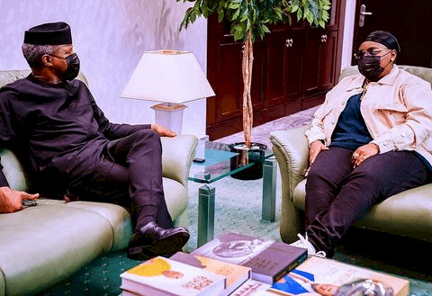 “Wonderland in Aso Rock” – Teni says as she pays Vice President Osinbajo a visit