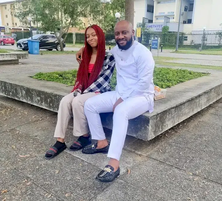'She's making me very proud' - Actor, Yul Edochie praises daughter, Danielle as he visits her school