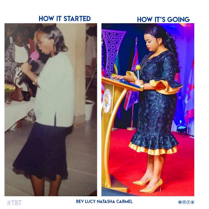 Flamboyant Kenyan pastor, Lucy Natasha joins How it's started Vs how it going' trend with interesting throwback photos