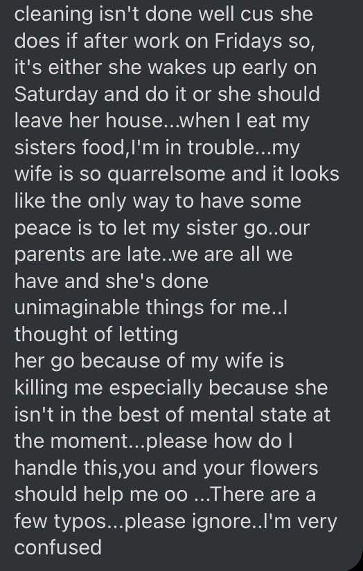 'My wife is persuading me to drive my sister out of our house' - Man laments