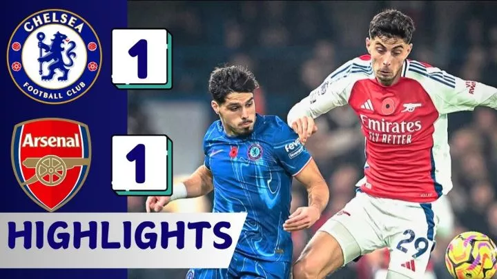 Chelsea 1 - 1 Arsenal (Nov-10-2024) Premier League Highlights