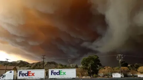 Getty Images Image shows smoke from the fire