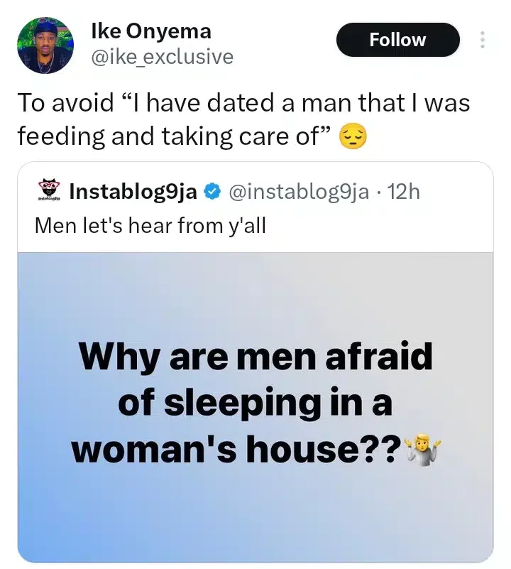 Ike Onyema throws shade as he discloses why he can't sleep in a woman's house