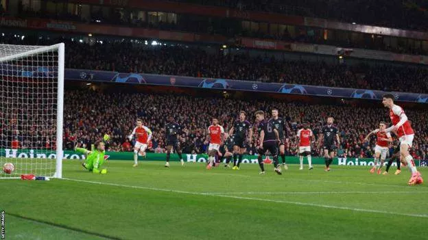 Arsenal score a second goal against Bayern Munich