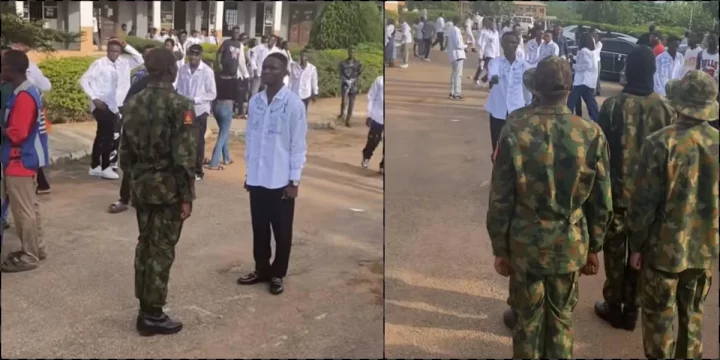 Soldiers pay respect to colleague on sign-out day from university