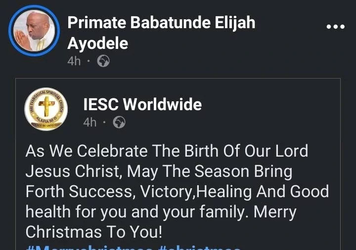 December 25: Primate Elijah Ayodele Drops A New Prophetic Prayer.