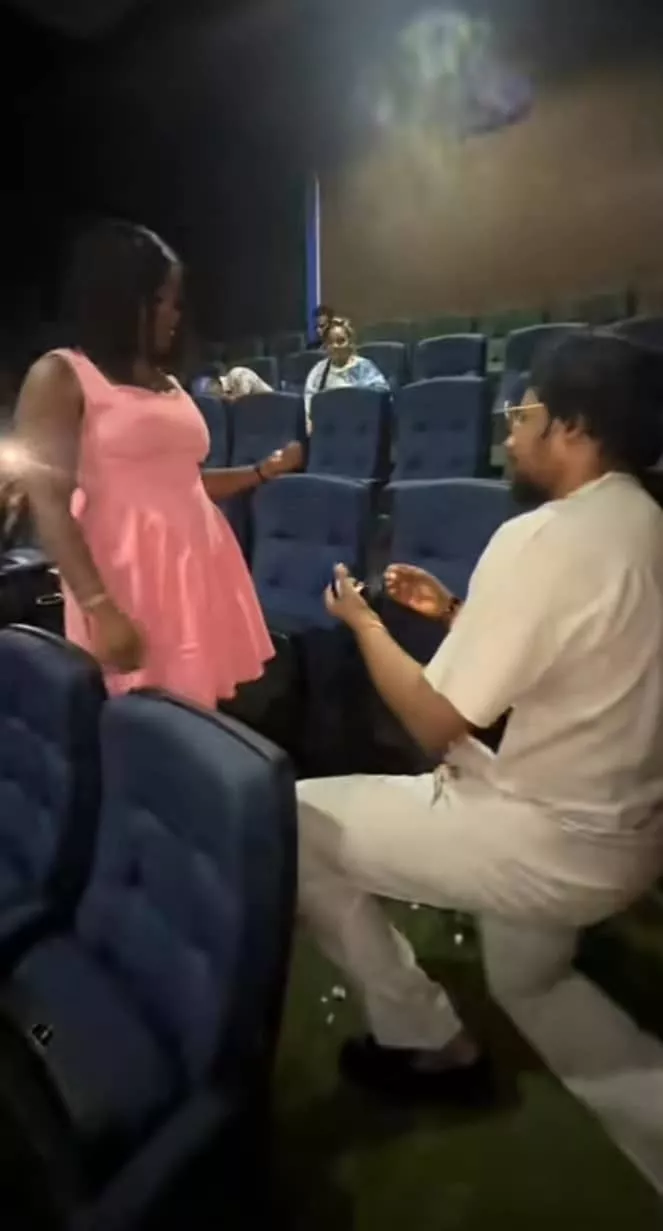 Lady shares how movie date with her man turned into surprise marriage proposal