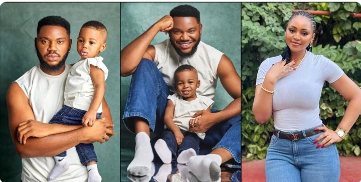 Somadina Adinma rolls out adorable photos with lookalike son, Regina Daniels reacts