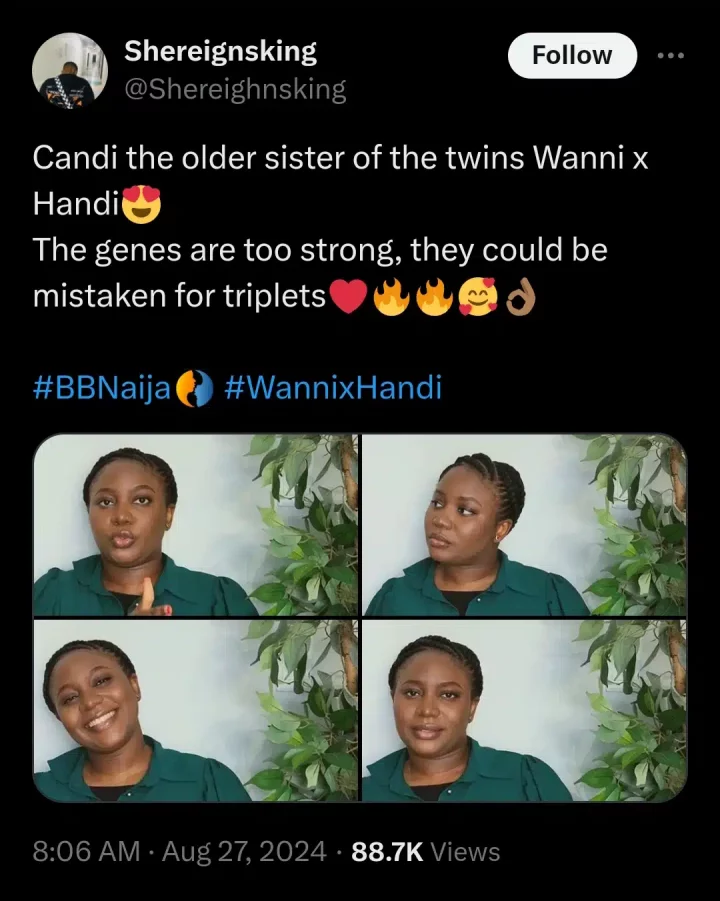 BBNaija: Meet Candi, the alleged older sister of Wanni X Handi