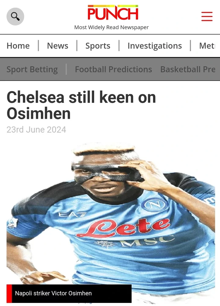 Today's Headlines: We'll settle in ring, Joshua fires at Fury, Chelsea still keen on Osimhen