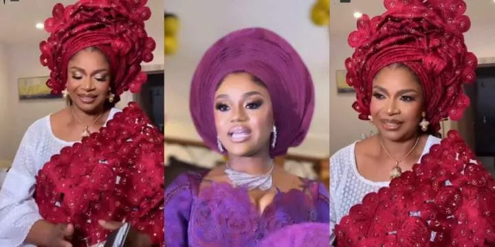 Viral video unveils Chioma's beautiful mother during wedding celebration