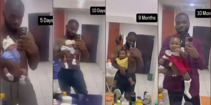Proud father documents daughter's growth from birth to first birthday
