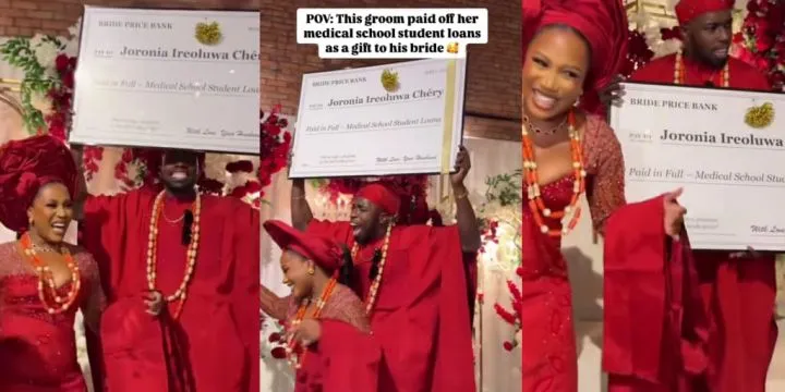 Groom pays off bride's medical school loan as wedding gift