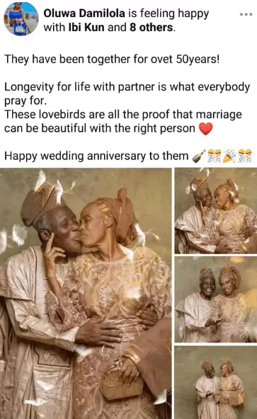 Nigerian couple celebrates 50th wedding anniversary in style