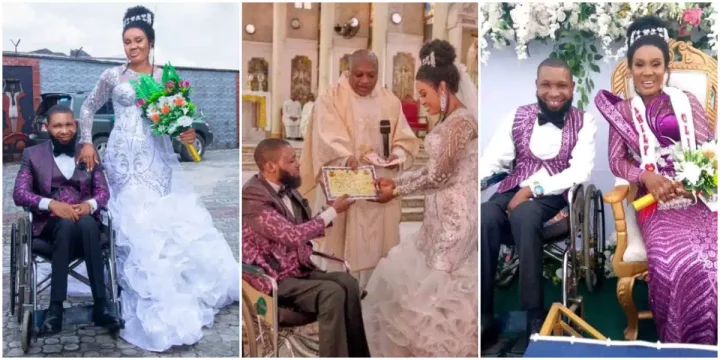 'Happiness is an understatement' - Lady over the moon as she marries physically challenged lover in Akwa Ibom