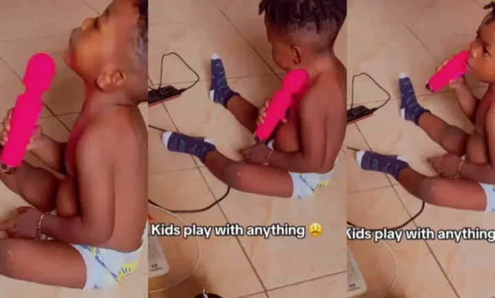 Netizens drag "careless" mother who shared a video of son playing with her adult toy