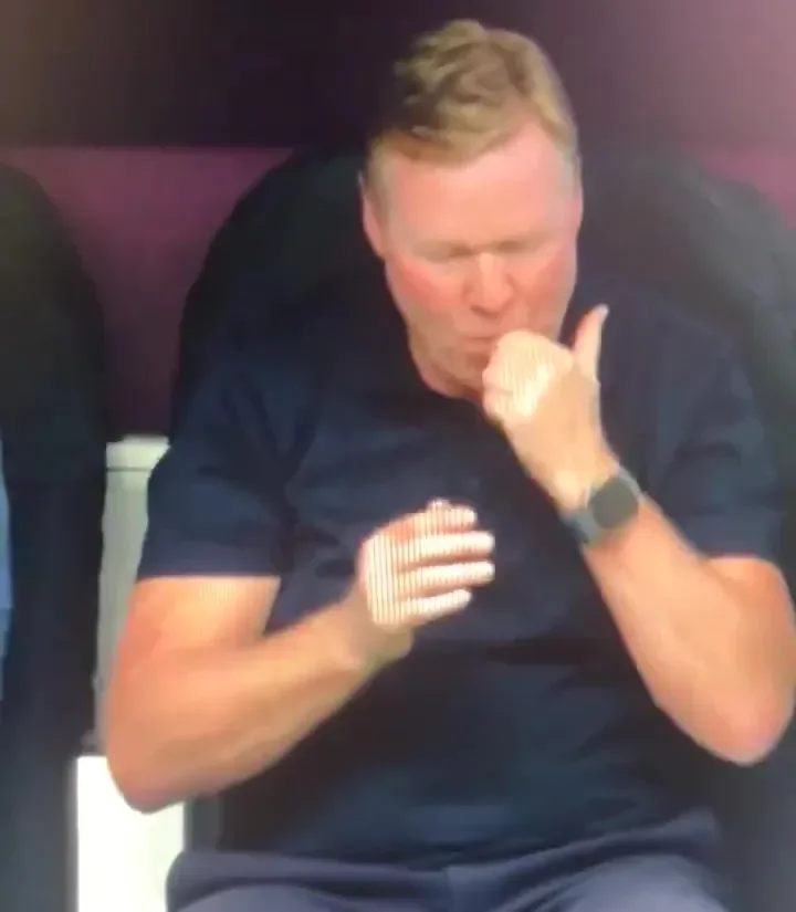 Disgusting moment Netherlands manager Ronald Koeman sticks finger in nose then puts it in mouth on live TV during Euro 2024 match (video)