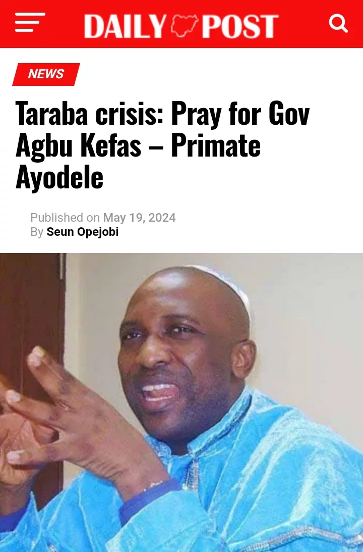 Today's Headlines:Jesus Christ is my lord-Usyk;Pray for Gov Agbu Kefas-Primate Ayodele