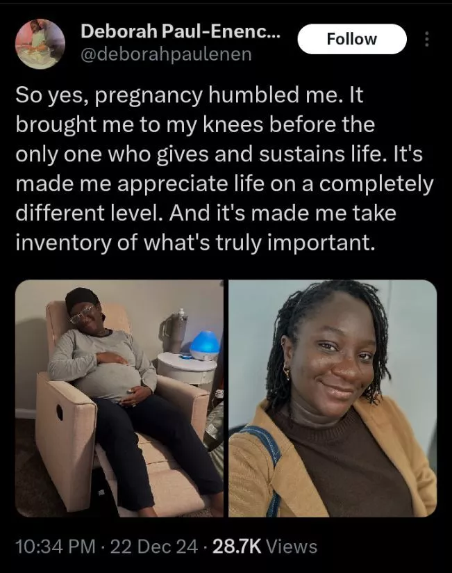 Pregnancy humbled me - Deborah Eneche