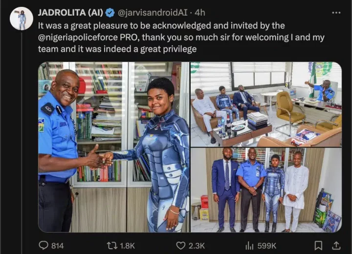 Nigeria Police ridiculed for acknowledging AI TikToker, Jarvis