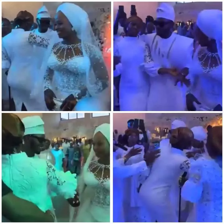 Trending video of lady stopping groom from dancing with his bride at their wedding