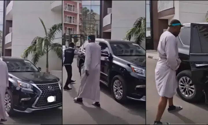 "Him be oga in his own world" - Reactions trail moment man rushes to open door for Israel DMW