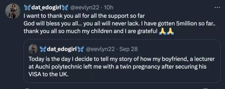 Mother of twins abandoned by abroad boyfriend gets N5M donation