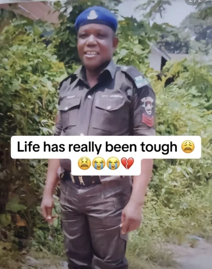 'He no go rest in peace' - Nigerians rage as young girl posts her late father who was a Policeman