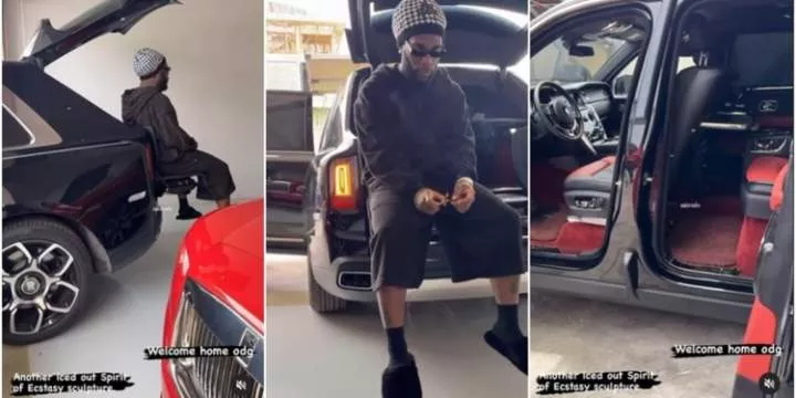 Burna Boy takes delivery of Rolls Royce Cullinan worth millions of naira -VIDEO