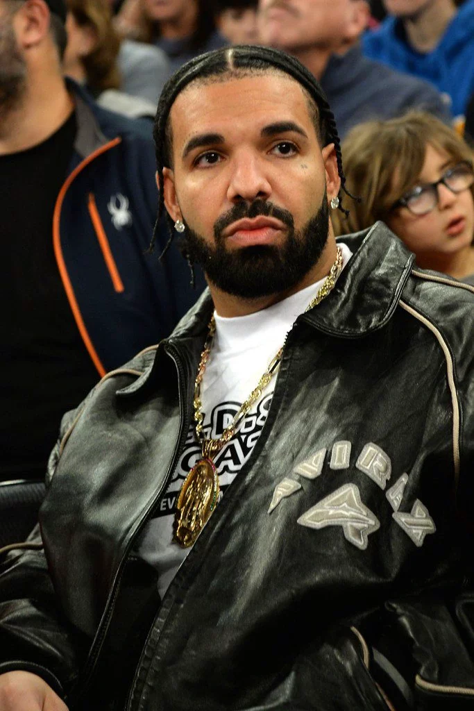 Drake at a basketball game.