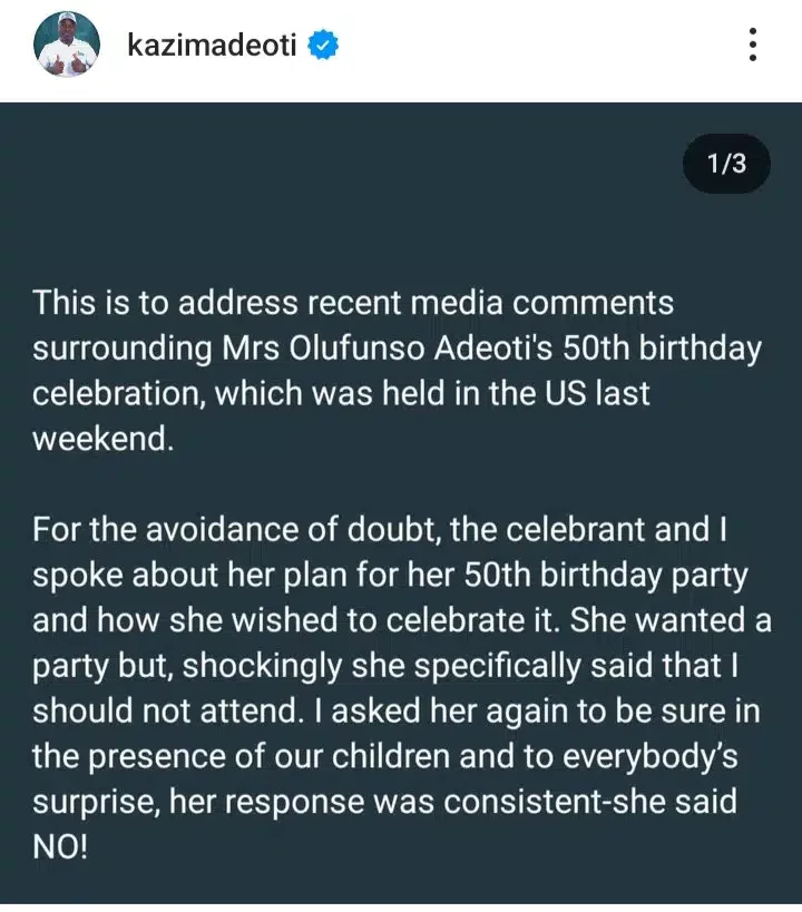 Mercy Aigbe's husband, Kazim Adeoti explains why he didn't celebrate his first wife's birthday