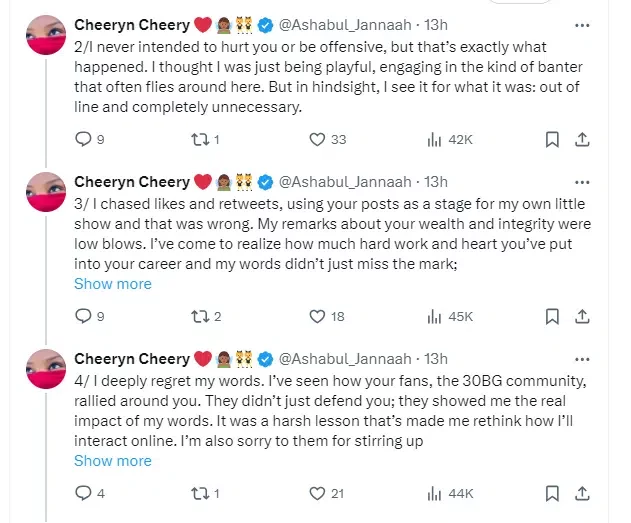 Lady pens lengthy, touching apology to Davido after getting blocked