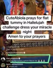 Cute Abiola dragged over prayer request on Nathaniel Bassey's Hallelujah challenge